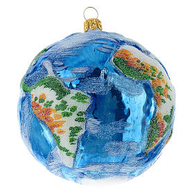 Earth Christmas tree decoration in blown glass