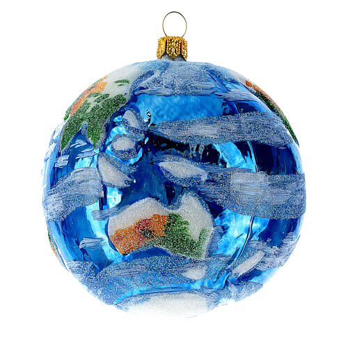 Earth Christmas tree decoration in blown glass 4