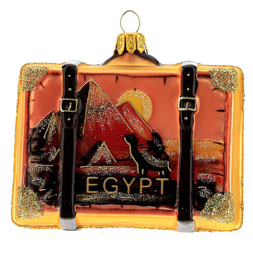 Egypt suitcase blown glass Christmas tree decoration 3