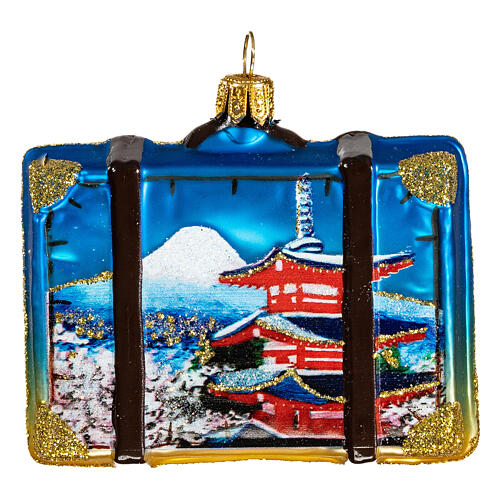 Tokyo suitcase blown glass Christmas tree decoration 5