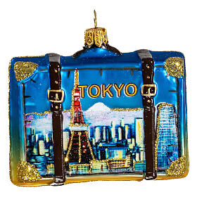 Valise Tokyo verre soufflé décoration pour sapin de Noël