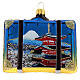 Tokyo suitcase Christmas ornament in blown glass s3