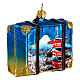 Tokyo suitcase Christmas ornament in blown glass s4