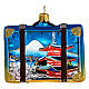 Tokyo suitcase Christmas ornament in blown glass s5