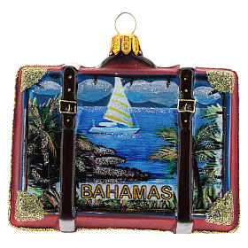 Valise Bahamas verre soufflé décoration pour sapin de Noël