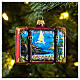 Bahamas suitcase Christmas ornament in blown glass s2