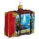 Bahamas suitcase Christmas ornament in blown glass s3