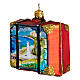 Bahamas suitcase Christmas ornament in blown glass s4