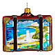 Bahamas suitcase Christmas ornament in blown glass s5