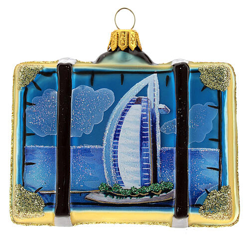 Valise Dubaï verre soufflé décoration pour sapin de Noël 3