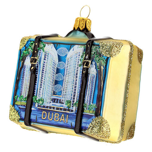 Valise Dubaï verre soufflé décoration pour sapin de Noël 4