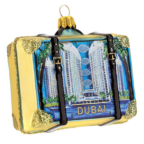 Valise Dubaï verre soufflé décoration pour sapin de Noël 5