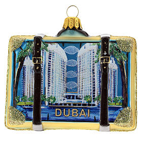 Valigia Dubai addobbo vetro soffiato albero Natale
