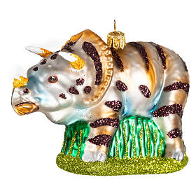 Triceratops decoración vidrio soplado árbol Navidad