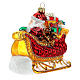 Weihnachtsmann auf Schlitten mit Geschenken, Weihnachtsbaumschmuck aus mundgeblasenem Glas s4
