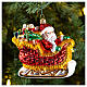 Santa Claus sleigh blown glass Christmas tree decoration s2