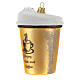 Takeaway coffee cup Christmas ornament in blown glass s3