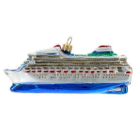 Cruise ship Christmas tree decoration in blown glass