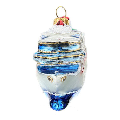 Cruise ship Christmas tree decoration in blown glass 5