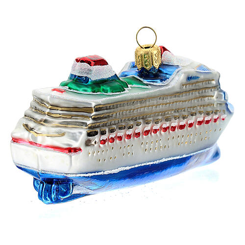 Cruise ship Christmas tree decoration in blown glass 7