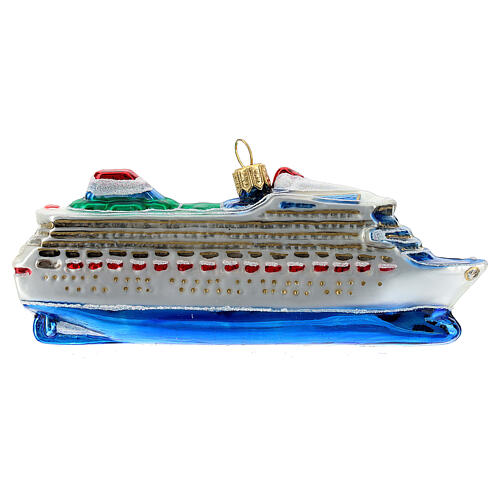 Cruise ship Christmas tree decoration in blown glass 9