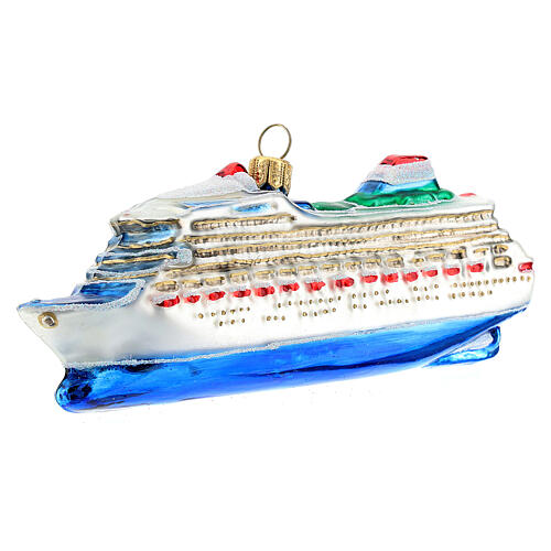 Cruise ship Christmas tree decoration in blown glass 3