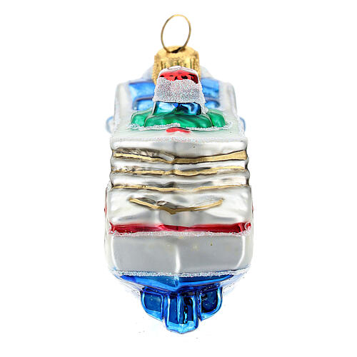 Cruise ship Christmas tree decoration in blown glass 9