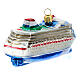 Cruise ship Christmas tree decoration in blown glass s7