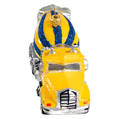 Concrete truck blown glass Christmas tree decoration 5