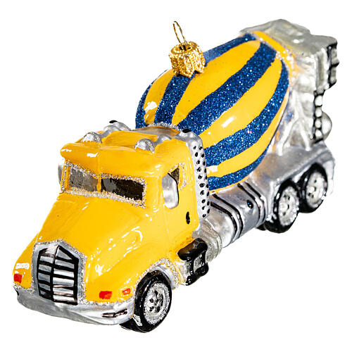 Camion betoniera addobbo vetro soffiato albero natale  3
