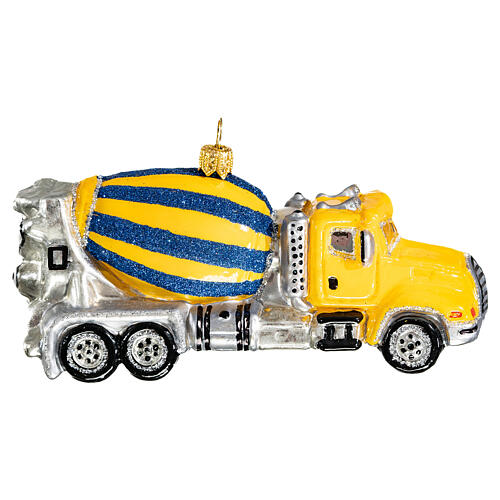 Concrete mixer truck with Christmas tree decoration in blown glass 6
