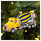 Concrete mixer truck with Christmas tree decoration in blown glass s2