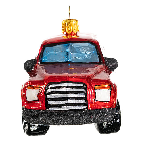 Pick up truck blown glass Christmas tree decoration 4