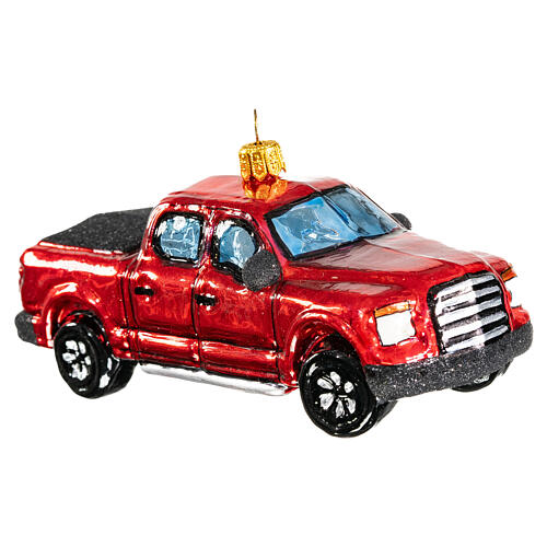Pick up truck blown glass Christmas tree decoration 5