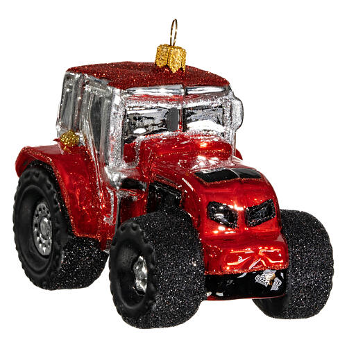 Traktor, Weihnachtsbaumschmuck aus mundgeblasenem Glas 3