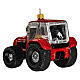 Tractor Christmas tree ornament in blown glass s5