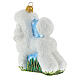 Poodle blown glass Christmas tree decoration s5