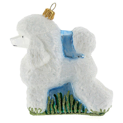 Poodle Christmas tree ornament in blown glass 1