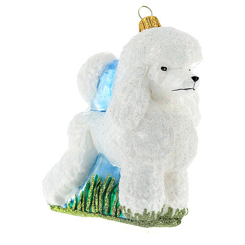 Poodle Christmas tree ornament in blown glass 4
