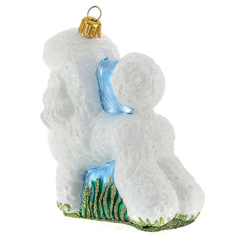 Poodle Christmas tree ornament in blown glass 5