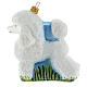 Poodle Christmas tree ornament in blown glass s1