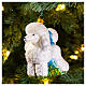 Poodle Christmas tree ornament in blown glass s2