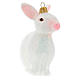White rabbit blown glass Christmas tree decoration s4