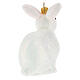 White rabbit blown glass Christmas tree decoration s5