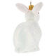 White rabbit Christmas tree decoration in blown glass s5