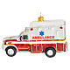 NYC ambulance blown glass Christmas tree decoration s1