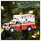 NYC ambulance blown glass Christmas tree decoration s2