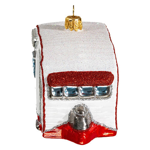 Caravana clássica enfeite para árvore de Natal vidro soprado 4