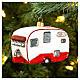 Vintage camper with Christmas tree decoration in blown glass s2