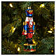 Nutcracker Christmas tree ornament with drum blown glass s2